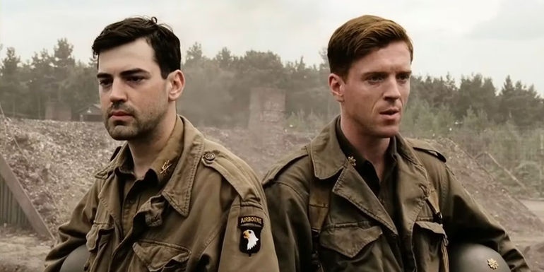 Ron Livingston and Damian Lewis as Captain Lewis Nixon and Major Richard 