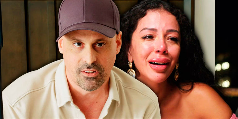 Gino looking ahead and Jasmine cying, from 90 Day Fiance