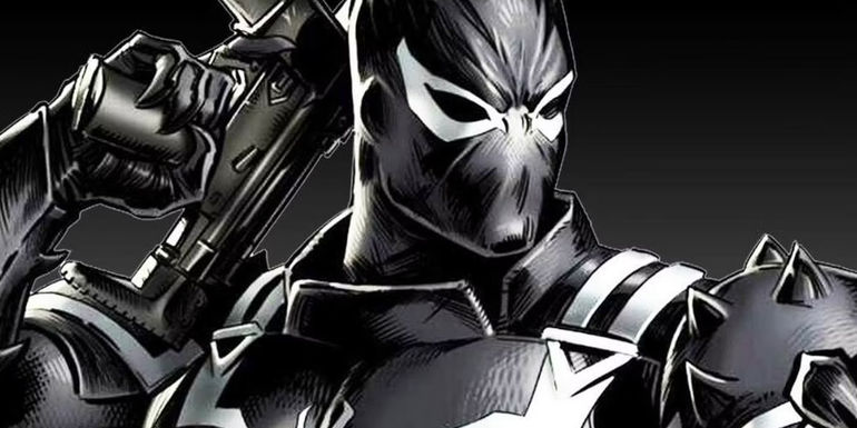 A comic book panel showing Agent Venom.