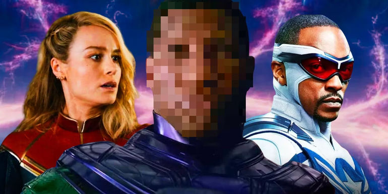 Captain America and Captain Marvel with Jonathan Majors' Kang