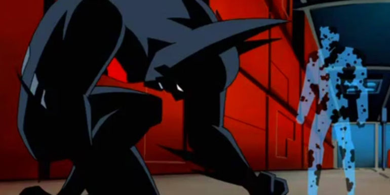 Batman kneeling in Batman Beyond