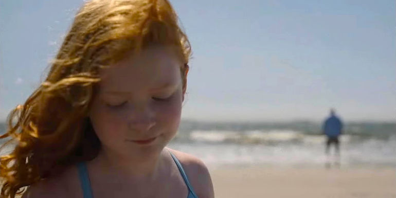 Jacey Sink on the beach in The Whale