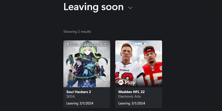 Xbox Game Pass games leaving March 1