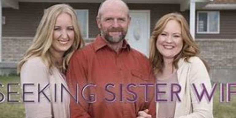 Seeking Sister Wife - Jeff, Sharis, and Vanessa Alldredge in front of their house