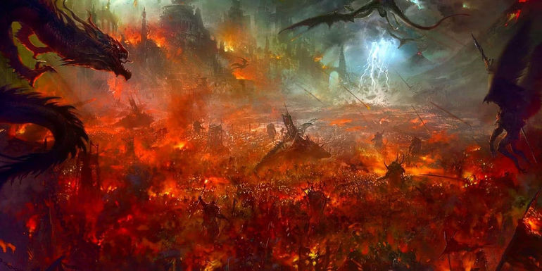 A painting describing the Dagor Dagorath battle