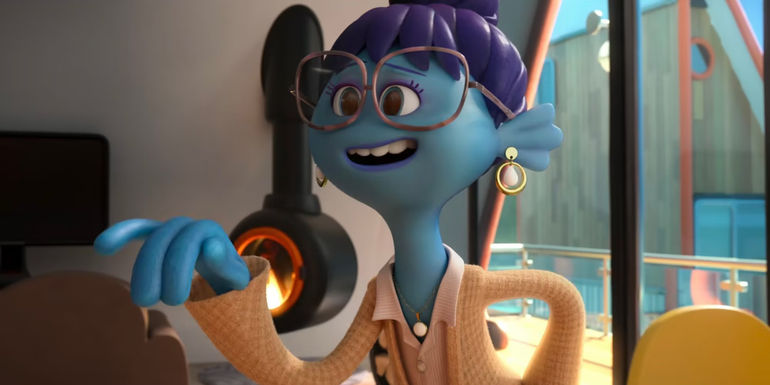 Agatha Gillman bends her wrist in a casual hand gesture in Ruby Gillman, Teenage Kraken.