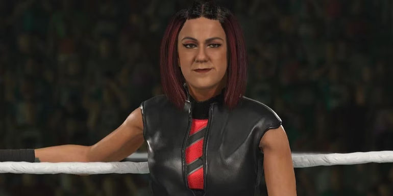 Bayley near the ropes in 2k23