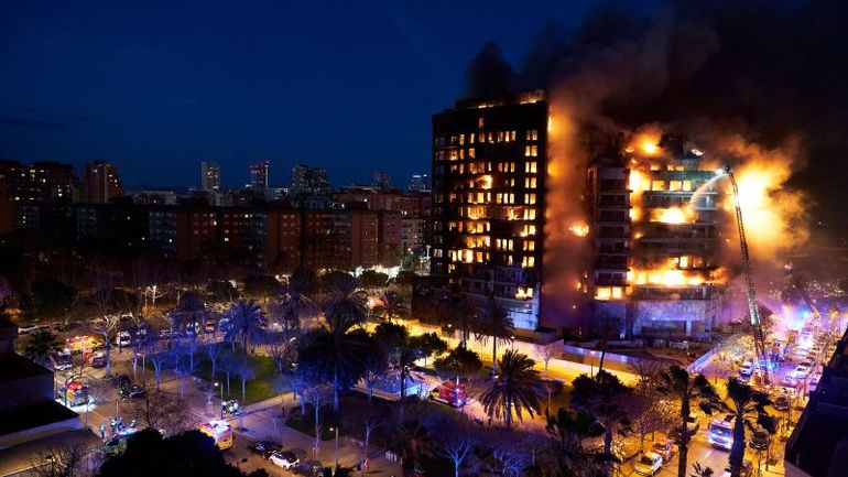 Chaos Unfolds in Valencia as Fire Engulfs Apartment Building