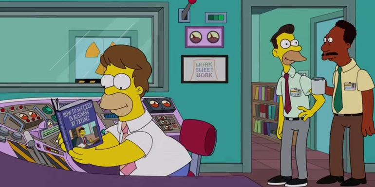 Homer works hard in The Simpsons season 35
