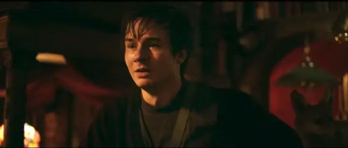 Scott Chambers looking scared as Christopher Robin in Winnie-the-Pooh: Blood and Honey 2