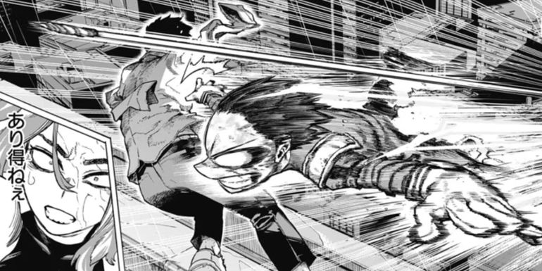 Deku saves Overhaul while Nagant looks shocked - First used by Deku in chapter #313 - Fa Jin Creates Bursts of Speed and Power