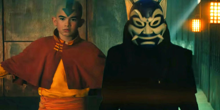 Aang in chains next to the Blue Spirit from Netflix's Avatar: The Last Airbender - Zuko cannot allow Zhao to take the Avatar from him. - Zuko Became The Blue Spirit To Free Aang From Zhao’s Prison