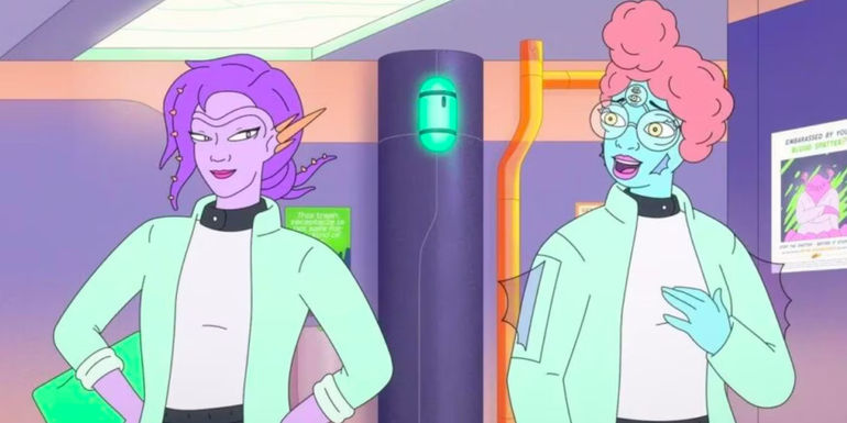 Sleech and Klak smile at each other in The Second Best Hospital in the Galaxy  - Episode 3 - Episode 3's Murder Mystery