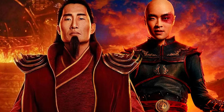Zuko and Ozai's character posters from Avatar: The Last Airbender on Netflix
