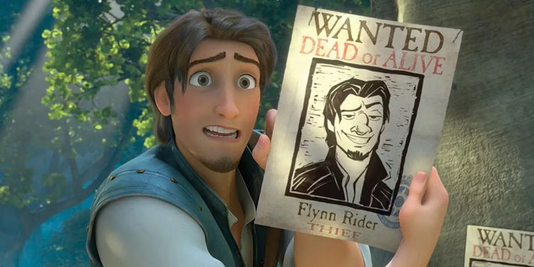Flynn holding a wanted poster in Tangled - Flynn Rider Is 26 Years Old In Tangled