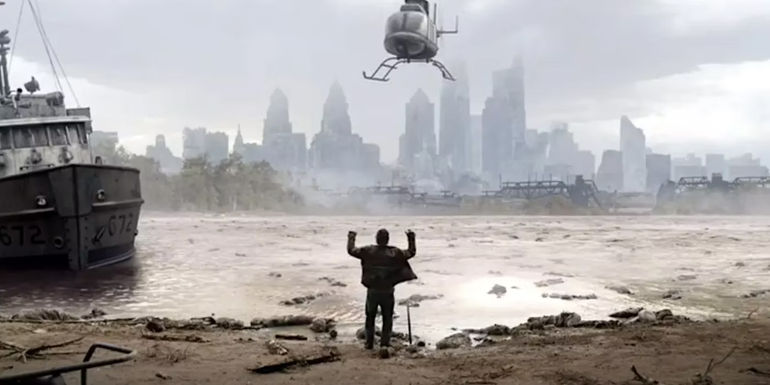 CRM helicopter and Rick Grimes