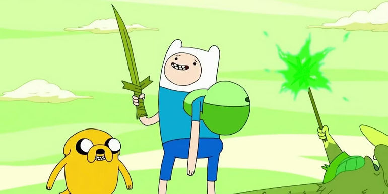 Finn with his Grass Sword in Adventure Time. - Streaming On Hulu & Max - Adventure Time (2010-2018)