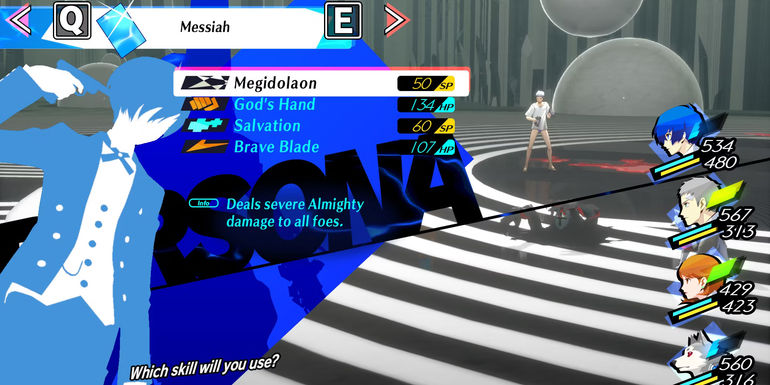 Image of the Persona Messiah using the Megidolaon attack in Persona 3 Reload - First of all, you can use Almighty attacks on Glorious Hand to deal significant damage to it