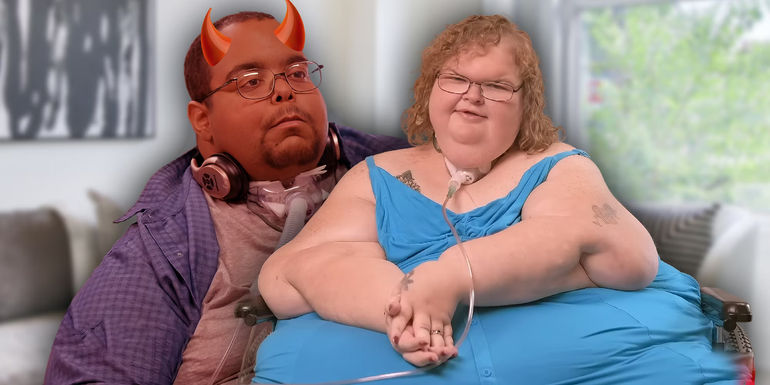 tammy slaton caleb willingham 1000 lb sisters tammy in blue caleb as devil with special photo effects - Tammy Slaton Pays Tribute To Late Husband Caleb Willingham