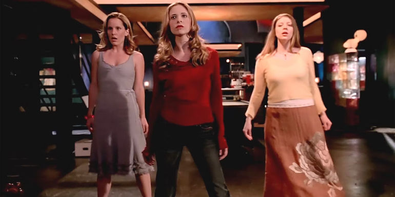 Emma Caulfield as Anya Amber Benson as Tara and Sarah Michelle Gellar as Buffy the Vampire Slayer Once More With Feeling - The Musical Episode - Buffy The Vampire Slayer (1997 – 2003)