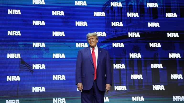 Trump's Stand at NRA Convention Amidst Campaign Against Biden's Gun Policies