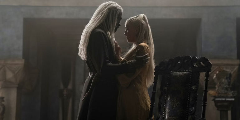 Corlys embraces Rhaenys in House of the Dragon