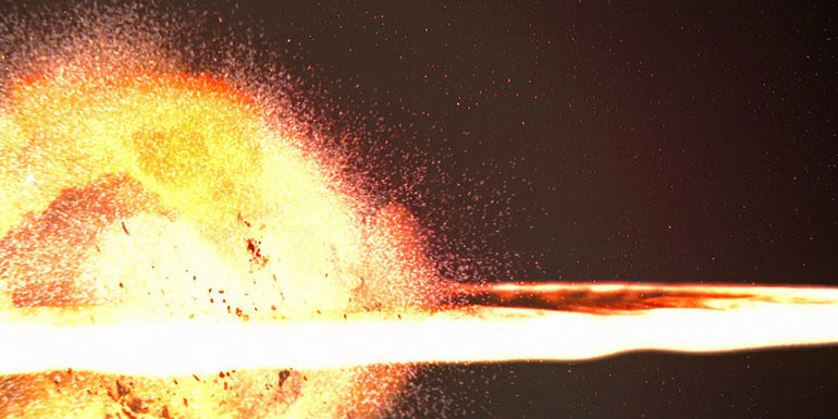 The destruction of Alderaan from Star Wars A New Hope
