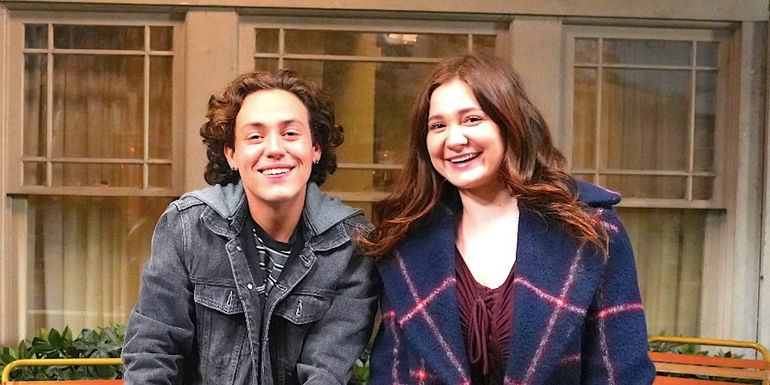 Caleb and Harris smiling in The Conners season 5