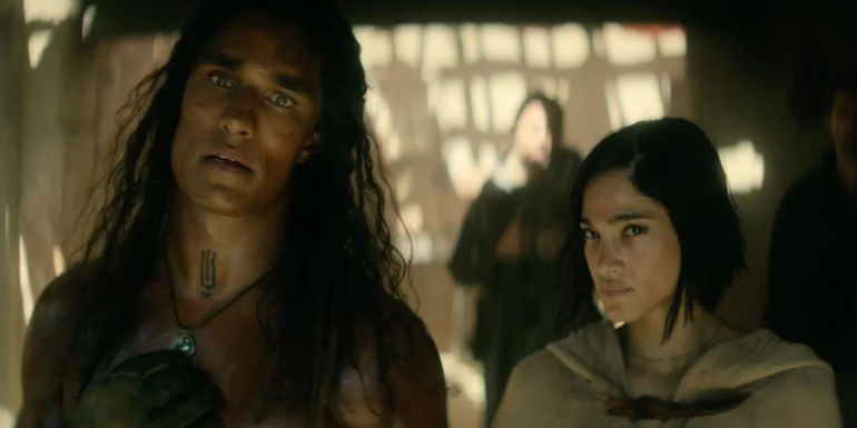 Staz Nair and Sofia Boutella in Rebel Moon - Part 1