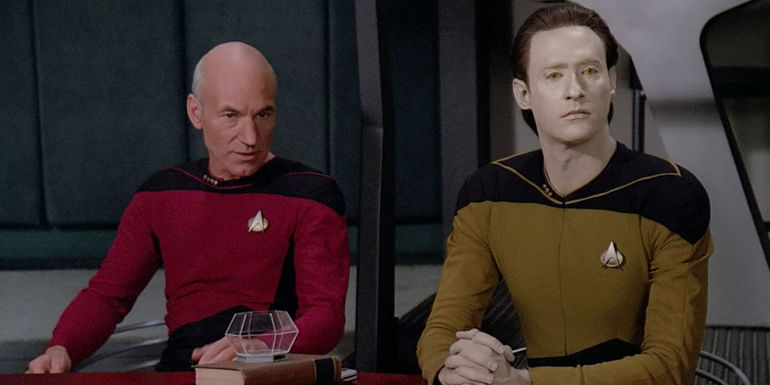 Picard argues for Data's rights in 