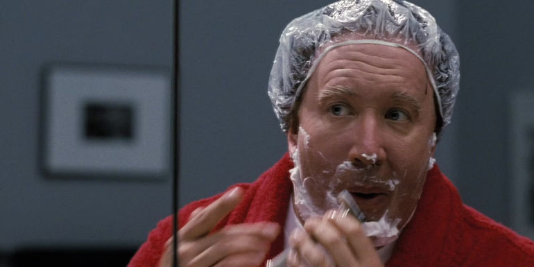 Scott Calvin shaving in The Santa Clause