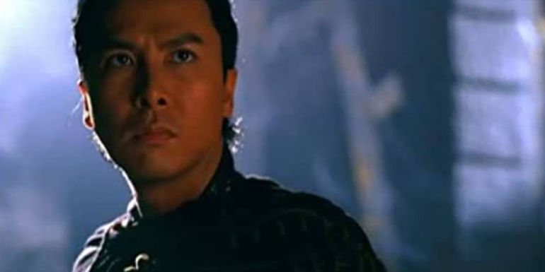 Donnie Yen looking serious in Twins Effect II close-up
