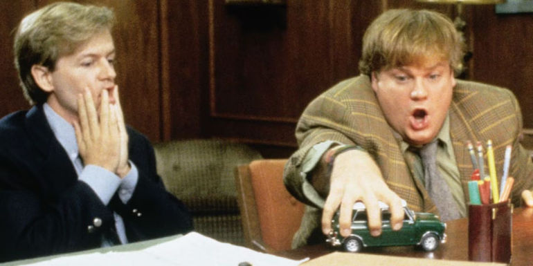David Spade and Chris Farley in Tommy Boy