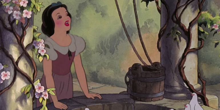 Snow White singing at the well in the Disney animated feature Snow White and the Seven Dwarfs