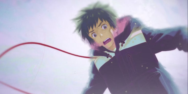 Taki goes back in time Your Name time travel