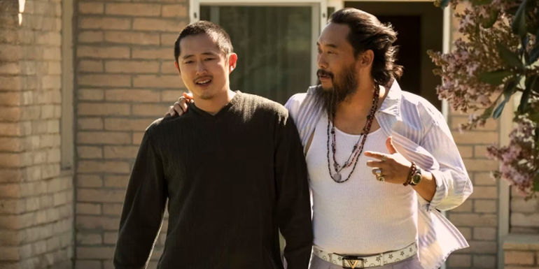 Danny (Steven Yeun) and Isaac (David Choe) in Beef