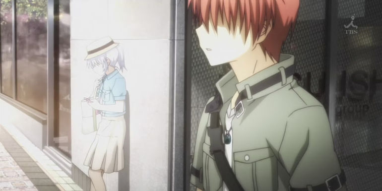 Yuzuru Otonashi's reincarnation noticing Kanade Tachibana's reincarnation in Angel Beats!