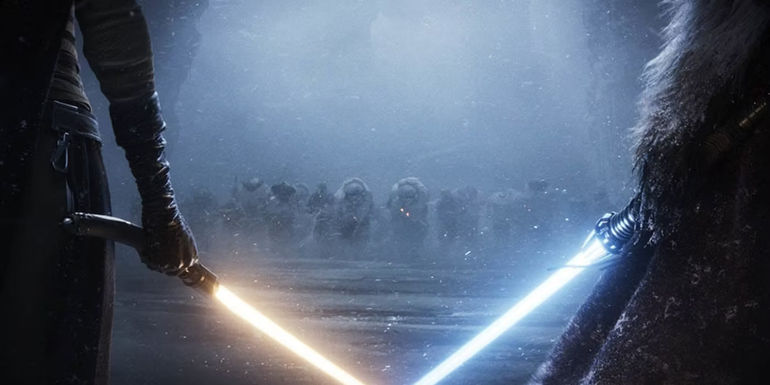 Two Jedi hold lightsabers in Star Wars Eclipse 