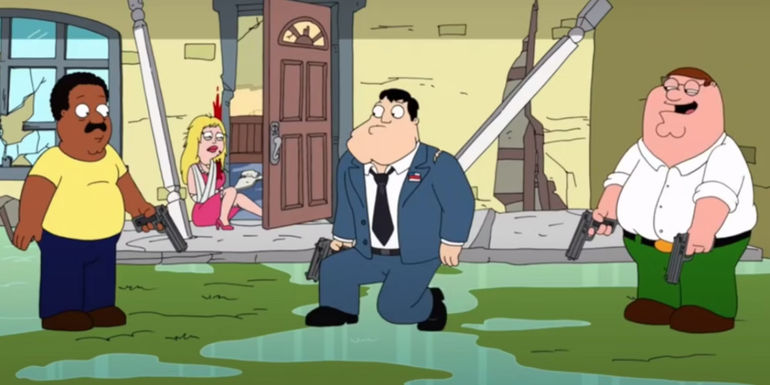 Peter, Cleveland, and Stan in American Dad