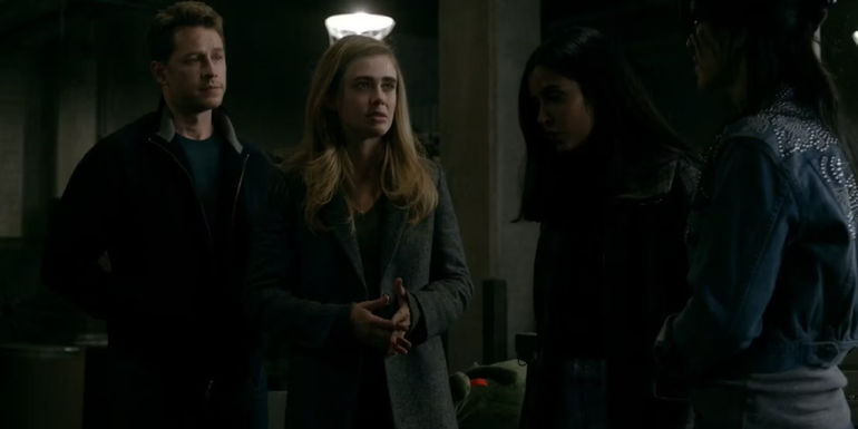Ben, Michaela, and Saanvi talking in Manifest