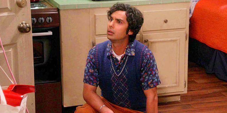Raj sitting on the floor in The Big Bang Theory finale