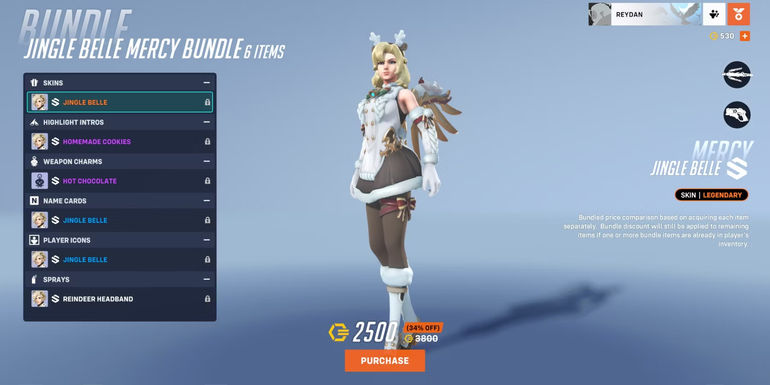 overwatch 2 jingle belle mercy bundle