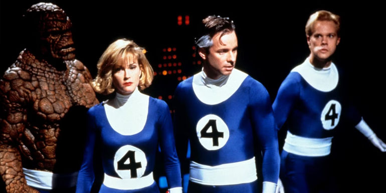 The Fantastic Four team members stand side by side in Fantastic Four (1994)