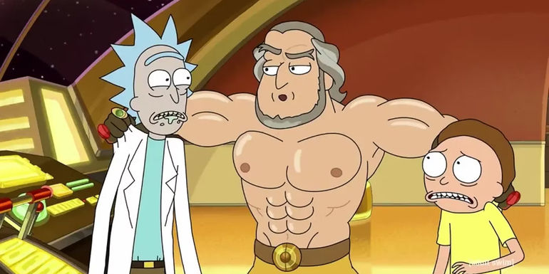 Rick and Morty and Story Lord on the Story train : Rick and Morty