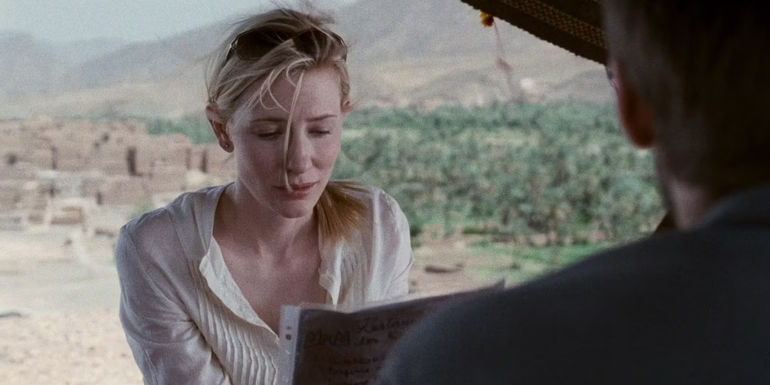 Susan (Cate Blanchett) looks worried in Babel.