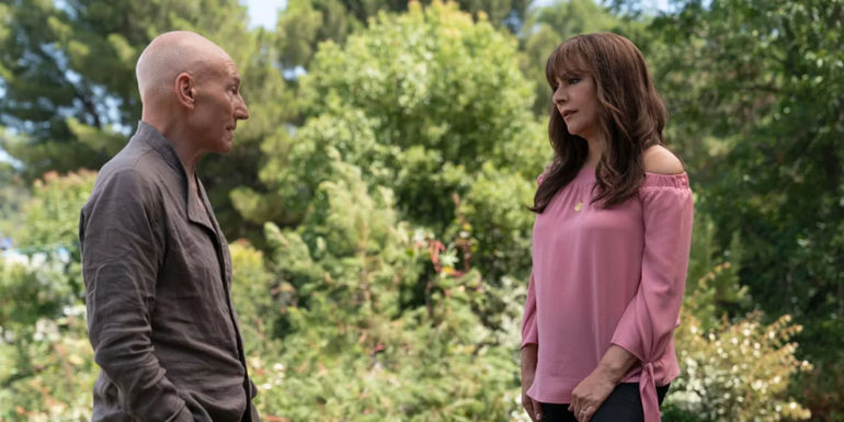 Jean-Luc Picard and Deanna Troi in Star Trek: Picard