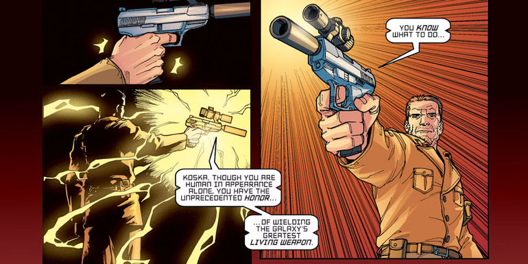 Megatron disguised as a human gun Transformers Escalation 3