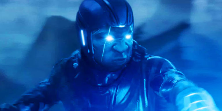 Jonathan Majors as Kang the Conqueror attacking a timeline in Ant-Man and the Wasp Quantumania