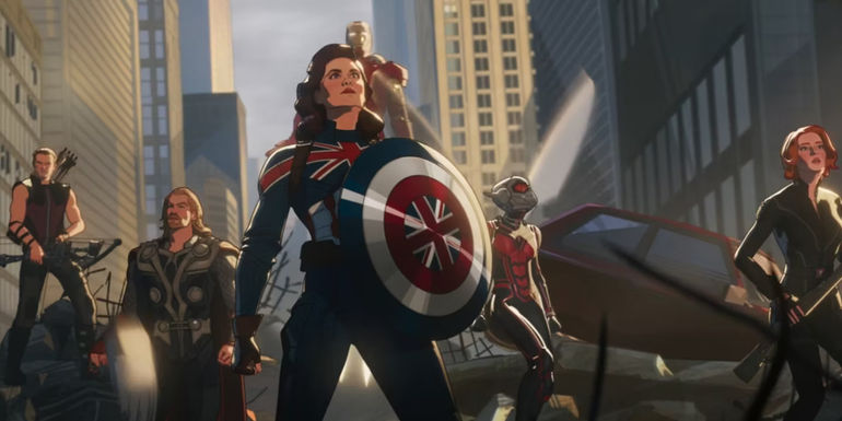 Original Avengers including Hawkeye, Thor, Captain Carter, Iron Man, the Wasp and Black Widow assembling in What If...? Season 2