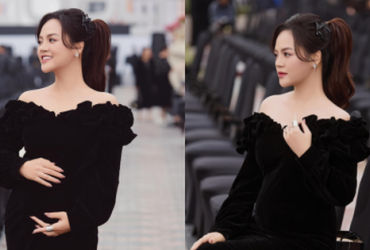 Nhan sắc của mẹ bầu Vbiz khi đang mang thai nhận được nhiều lời khen.